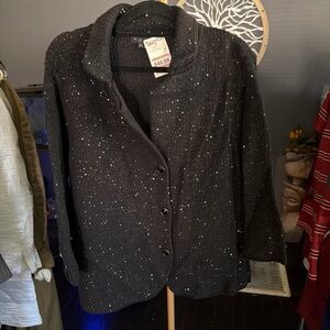 Sag Harbor Black Sequin Blazer